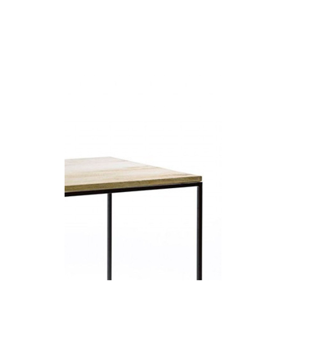Wadiga Table Basse Rectangulaire Métal Noir Et Bois De Manguier