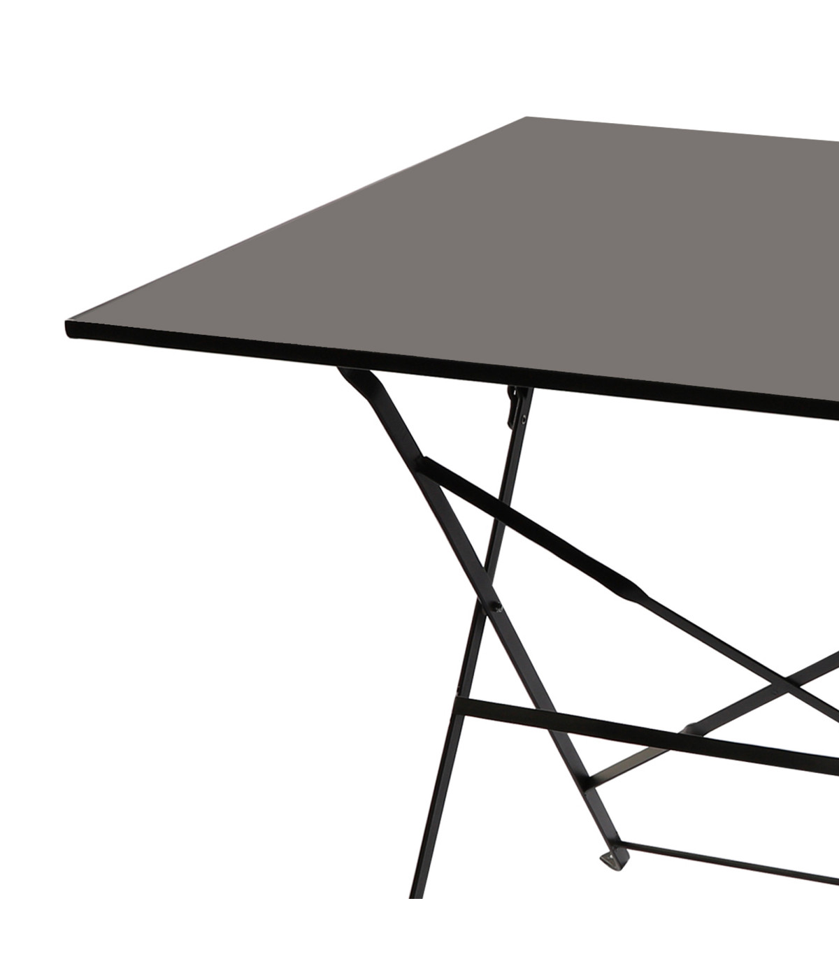 Wadiga Table Carrée De Jardin Pliable En Métal Gris Anthracite 70x70x71cm