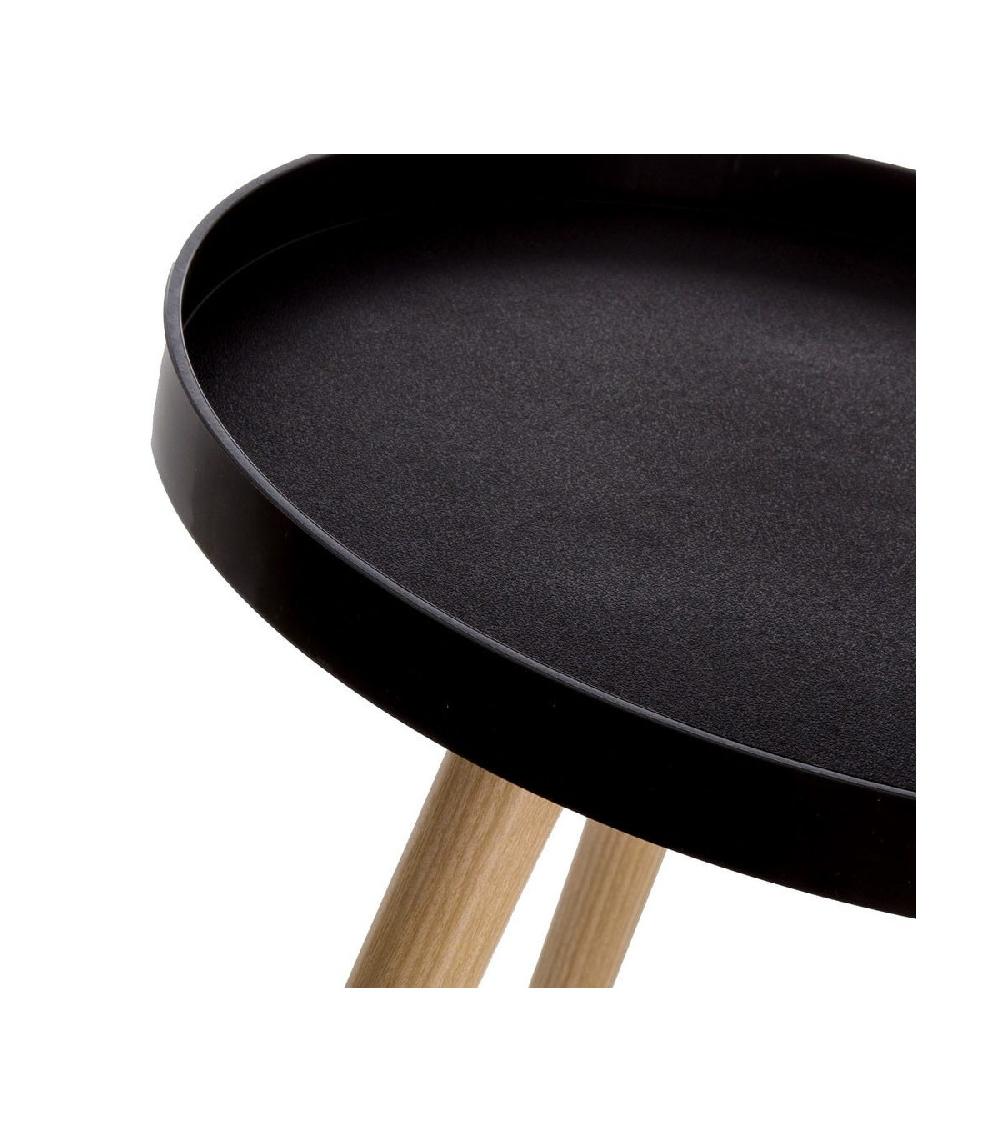 Wadiga Table D'appoint Bout De Canapé Bois Et Polypropylène Noir - 40x40x43.5cm