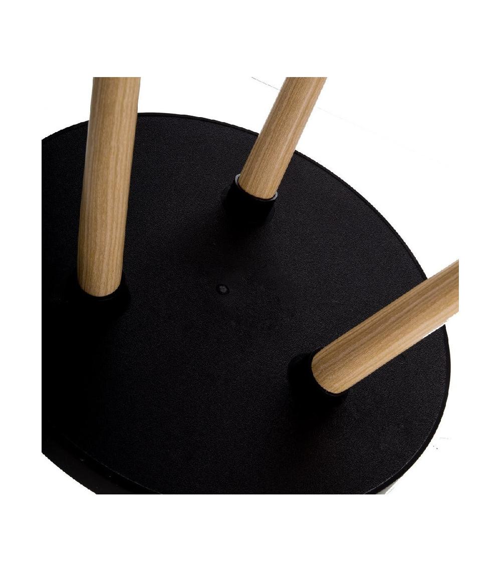 Wadiga Table D'appoint Bout De Canapé Bois Et Polypropylène Noir - 40x40x43.5cm