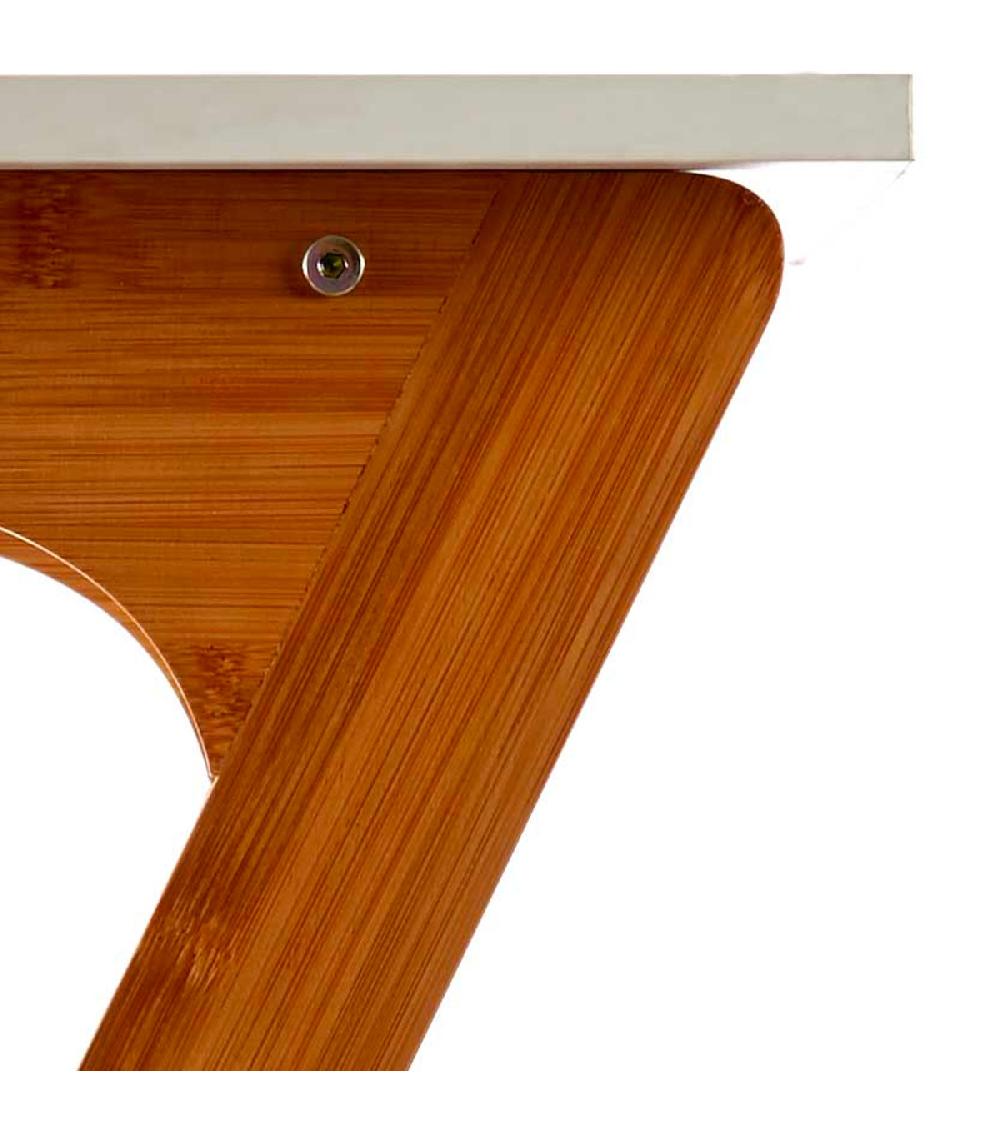 Wadiga Table D'appoint Bout De Canapé En Bambou 60x40x70cm