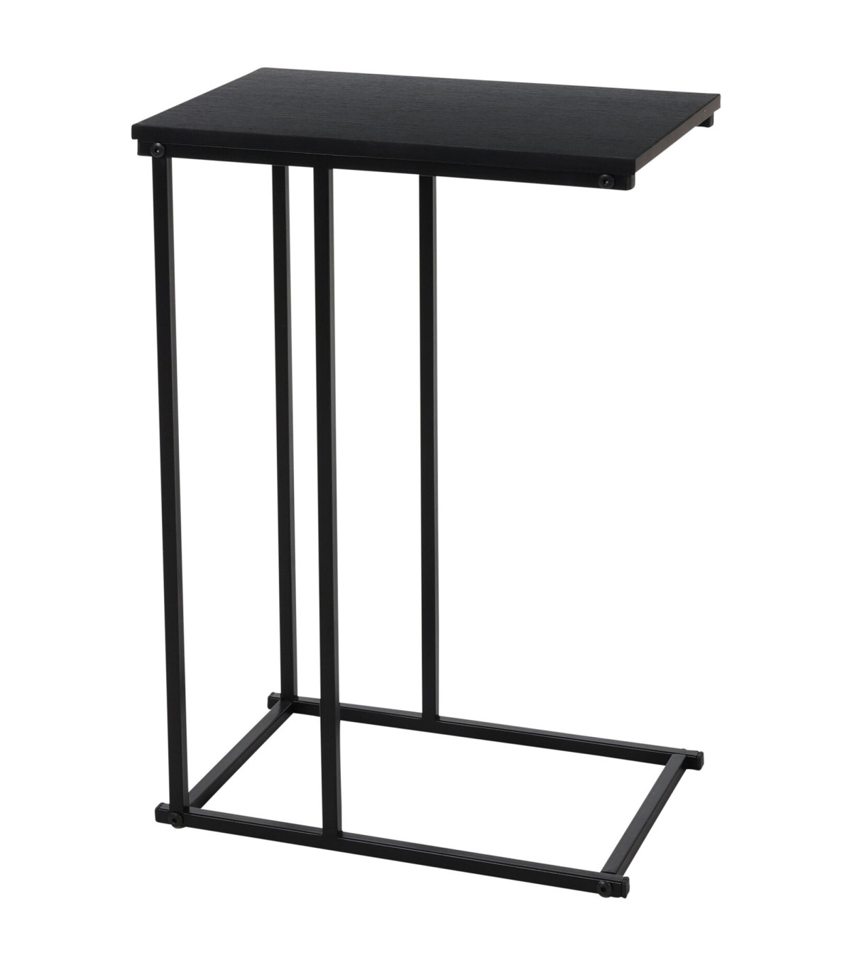 wadiga Table d'appoint bout de canapé en bois et métal noir
