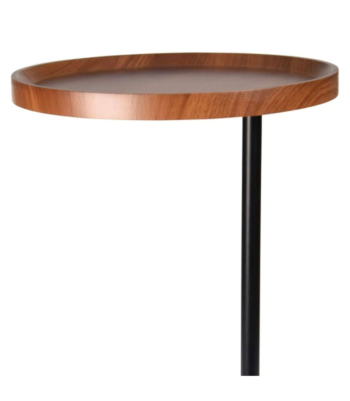 Wadiga Table D'appoint Bout De Canapé En Métal Noir Et Bois 40x40x56cm