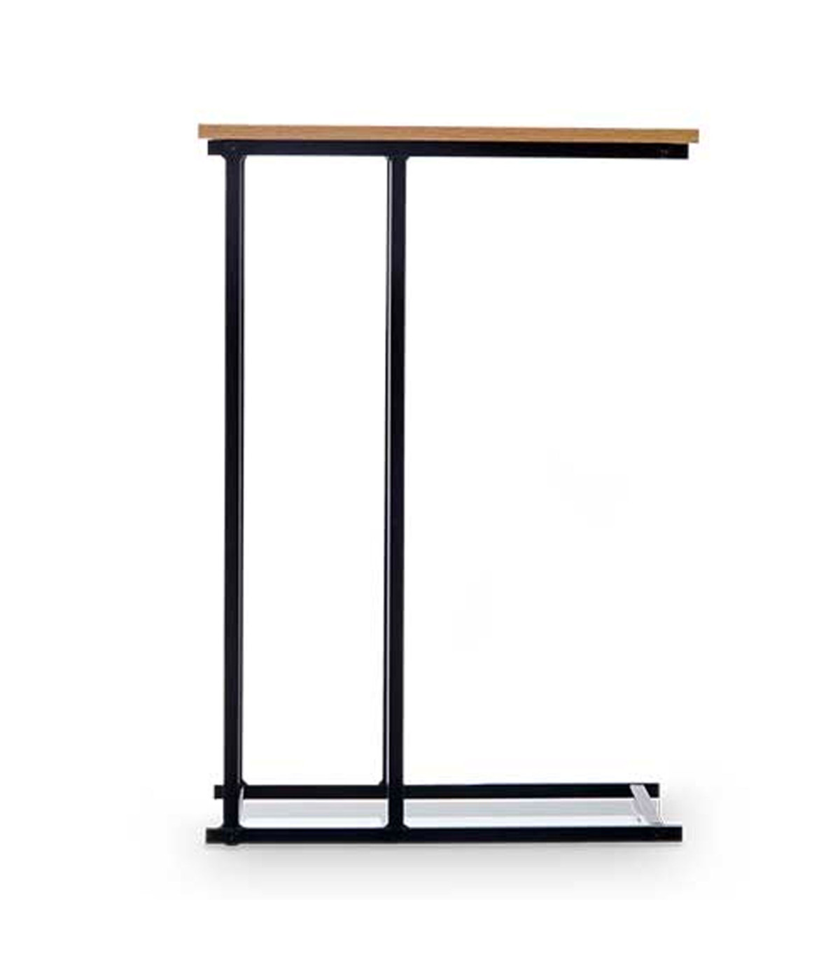 Wadiga Table D'appoint Bout De Canapé Métal Noir Et Bois 40x26x58cm