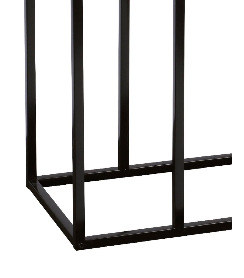 Wadiga Table D'Appoint / Bout De Canapé Métal Noir Et Bois