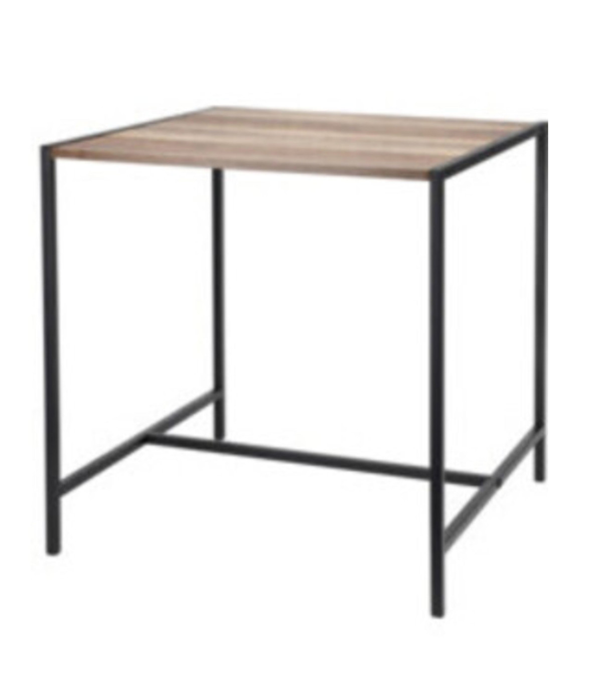 wadiga Table d'appoint carrée bois et métal noir 49x49x49cm