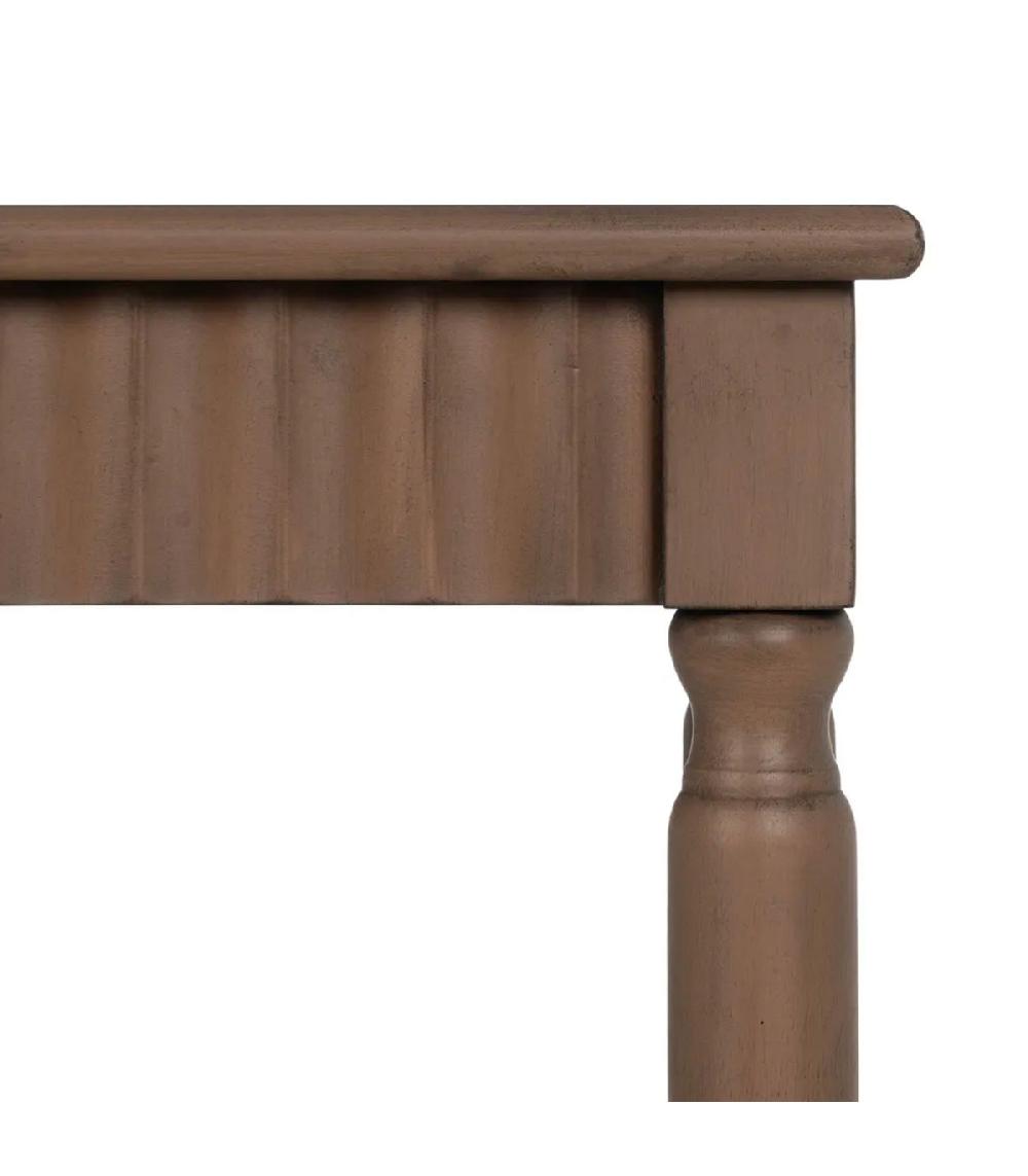 Wadiga Table D'appoint Carrée Marron En Bois 36x36x71cm