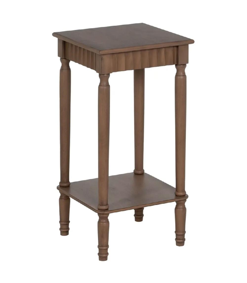 wadiga Table d'appoint carrée marron en bois 36x36x71cm