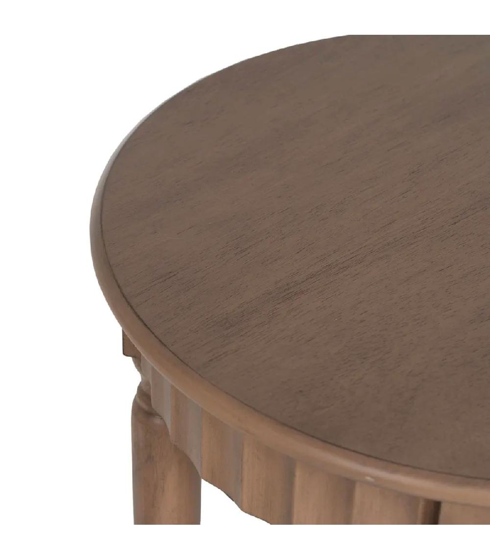 Wadiga Table D'appoint Ovale Marron En Bois 50x40x66cm