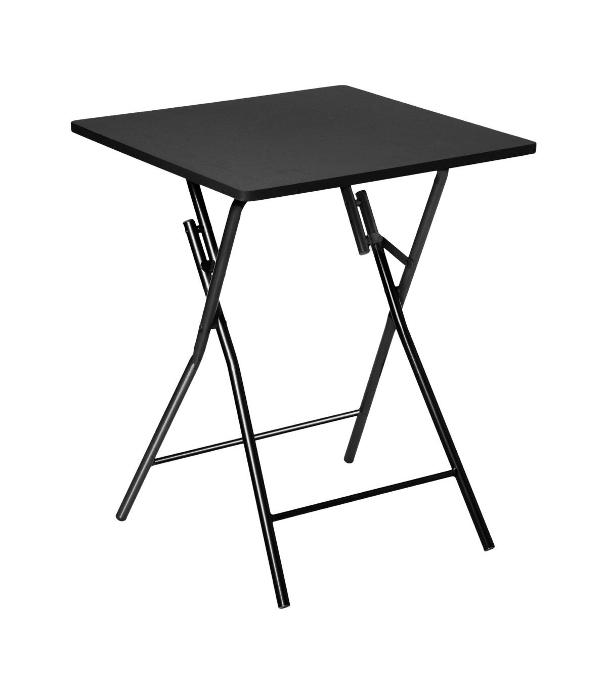 wadiga Table d'appoint pliante bois et métal noir - 60x60x76cm