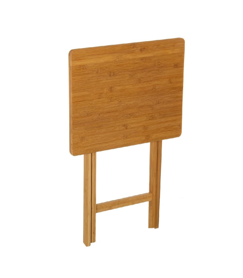Wadiga Table D'appoint Pliante En Bambou 49.5x37.5x65.5cm