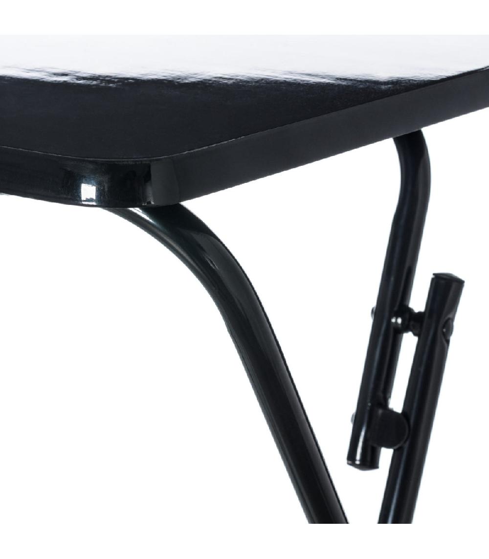 Wadiga Table D'Appoint Pliante En Bois Et Métal Noir