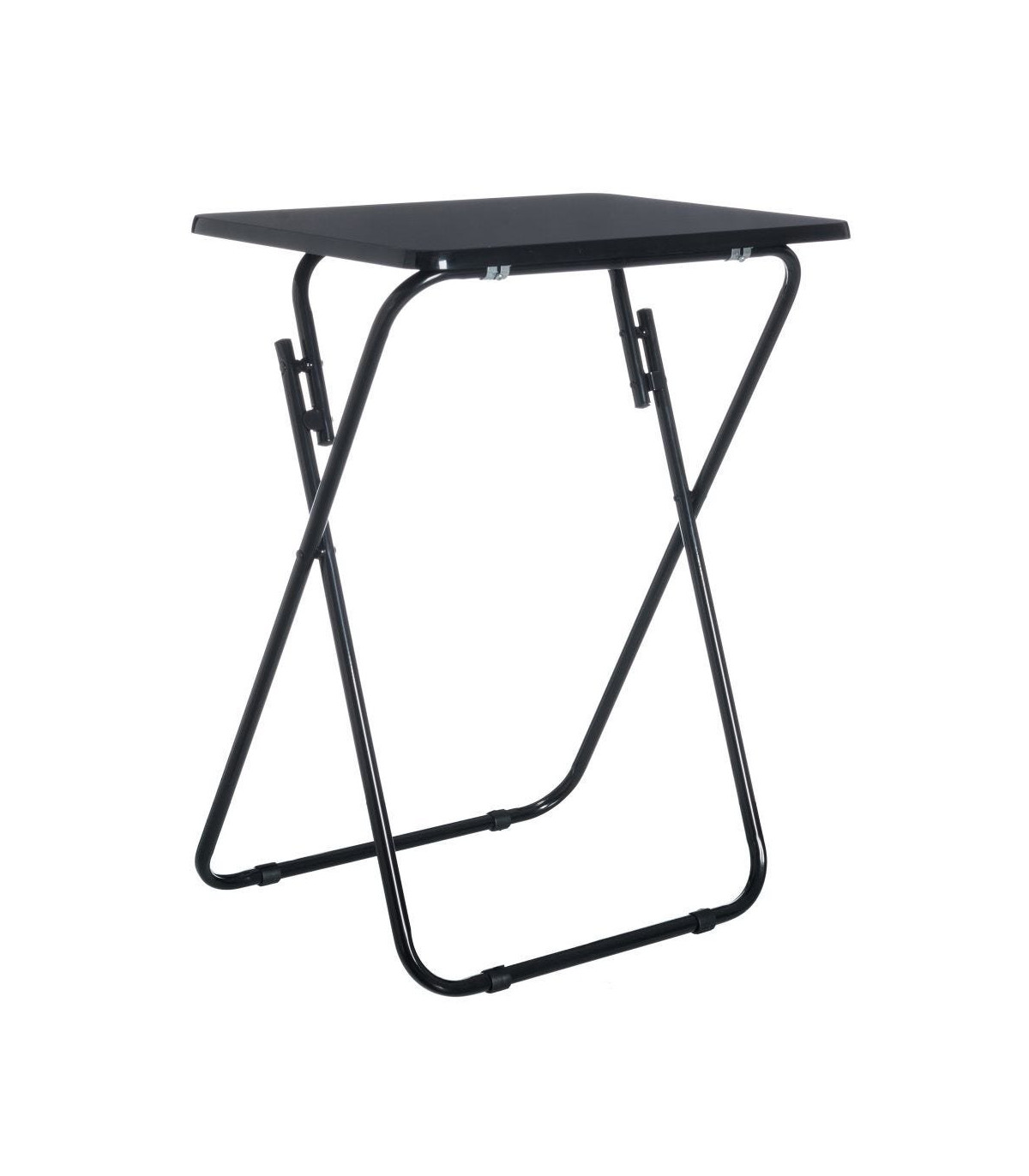 wadiga Table d'Appoint Pliante en Bois et Métal Noir