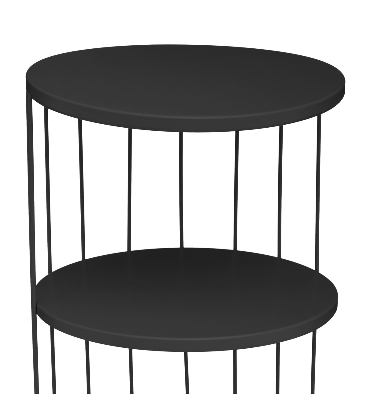 Wadiga Table D'appoint Ronde Bout De Canapé Métal Noir 36x36x52cm
