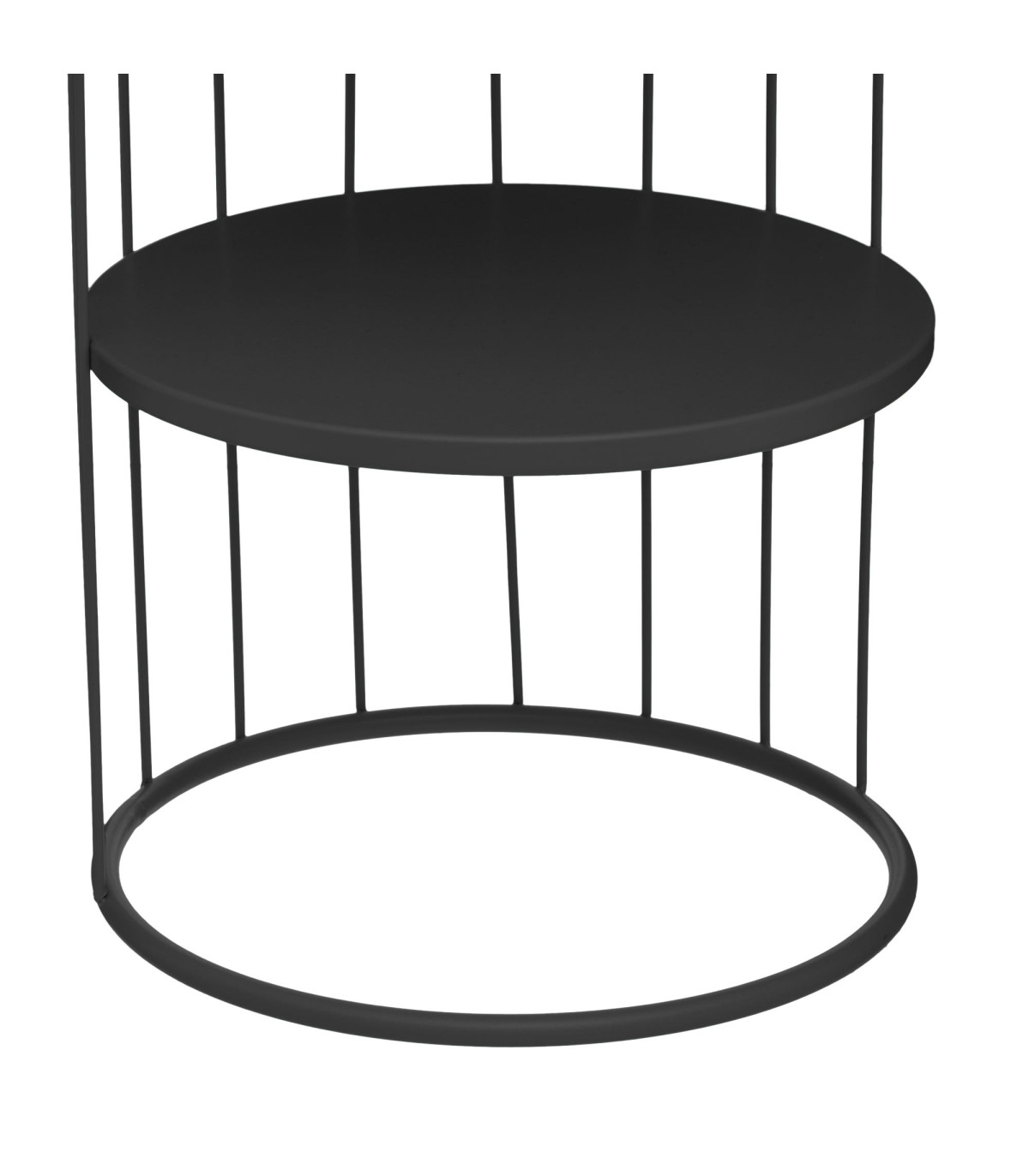 Wadiga Table D'appoint Ronde Bout De Canapé Métal Noir 36x36x52cm