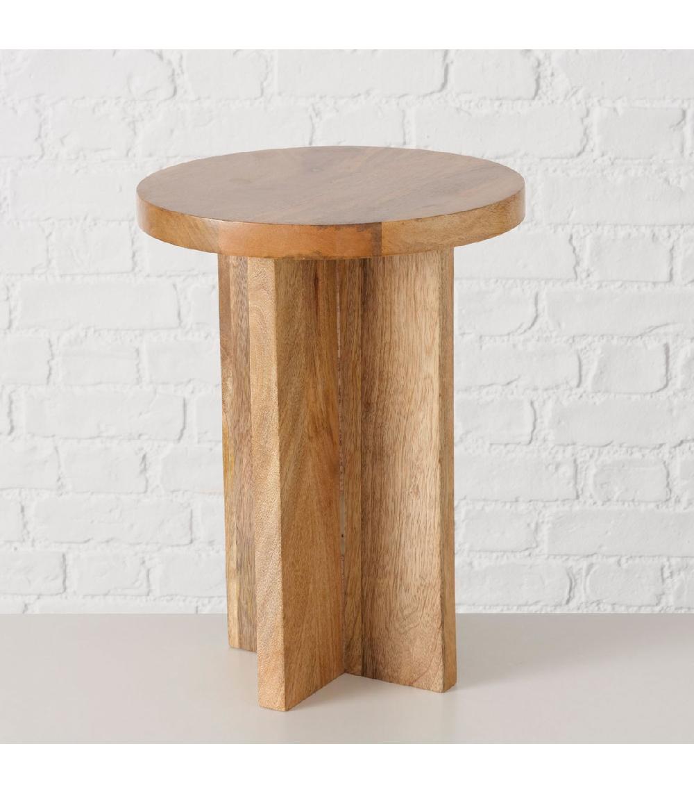 Wadiga Table D'appoint Ronde En Bois De Manguier 30x30x40cm
