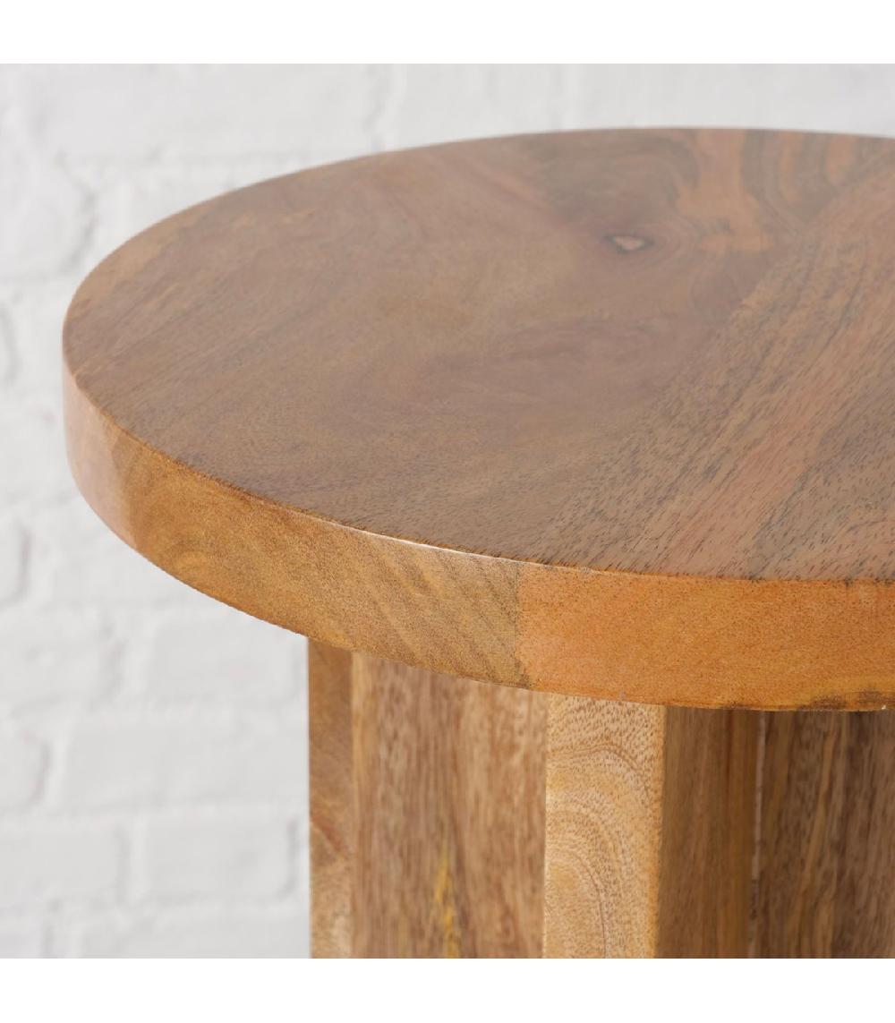 Wadiga Table D'appoint Ronde En Bois De Manguier 30x30x40cm