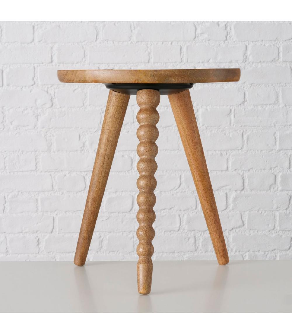 Wadiga Table D'appoint Ronde En Bois De Manguier 35x35x40cm