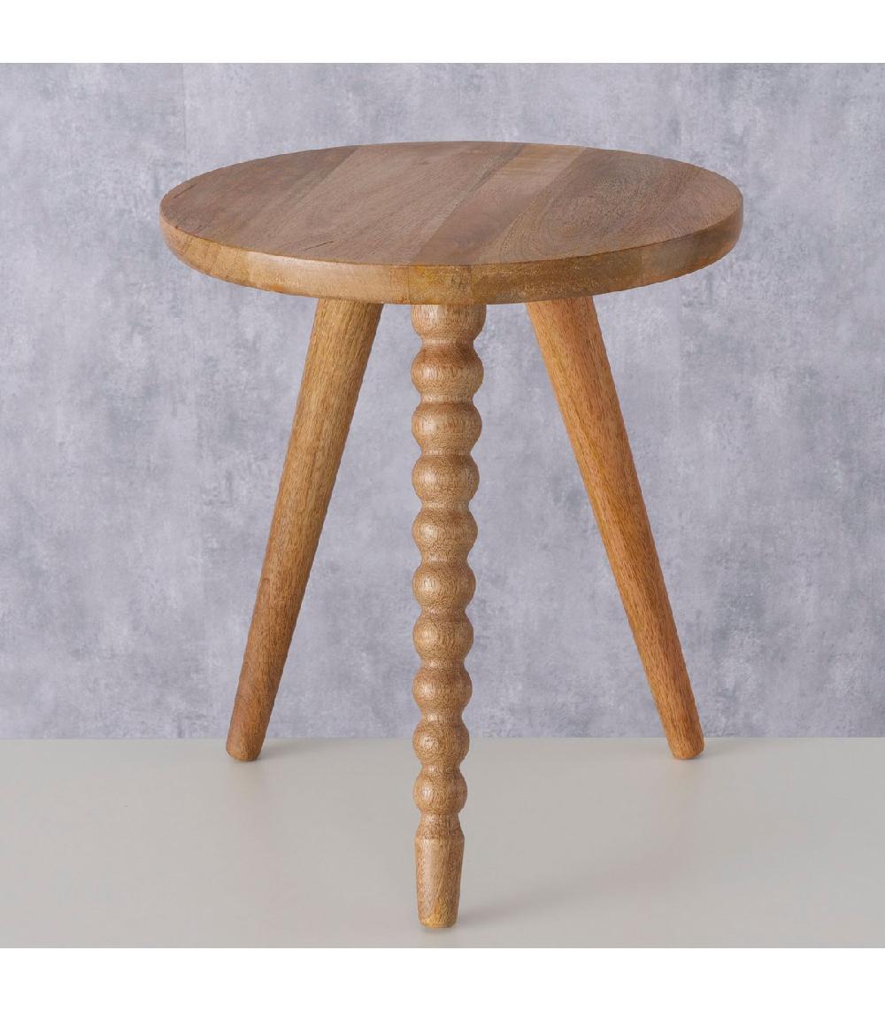 Wadiga Table D'appoint Ronde En Bois De Manguier 35x35x40cm