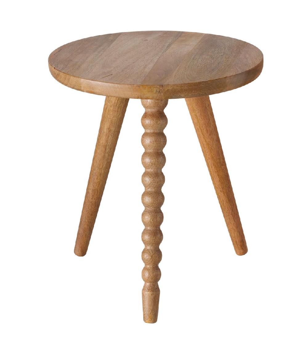wadiga Table d'appoint ronde en bois de manguier 35x35x40cm