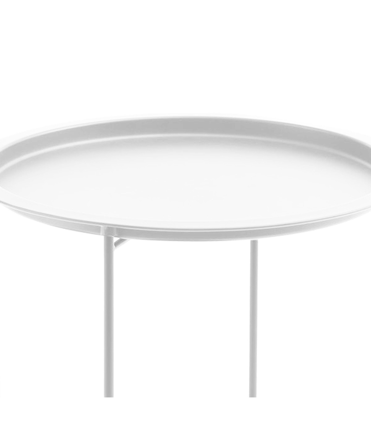 Wadiga Table D'appoint Ronde En Métal Blanc 47x47x51cm