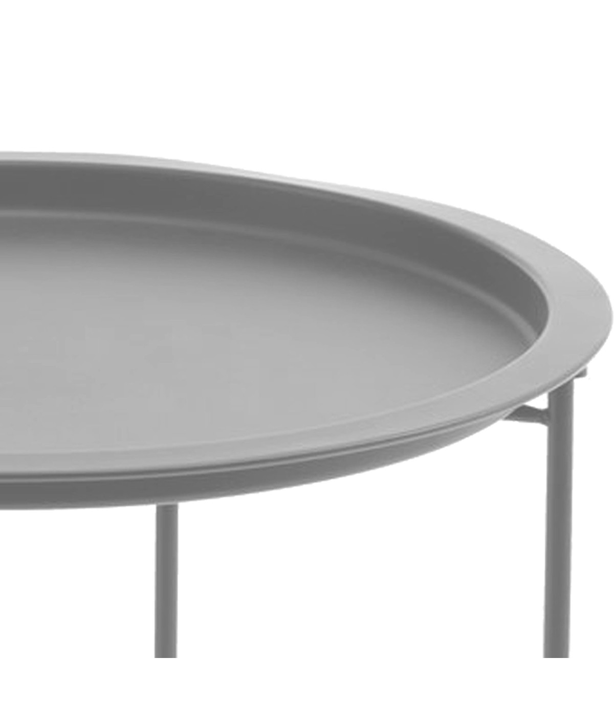 Wadiga Table D'appoint Ronde En Métal Gris 47x47x51cm