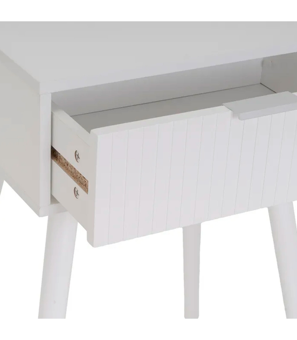 Wadiga Table De Chevet 1 Tiroir Bois Blanc 45x35x59cm