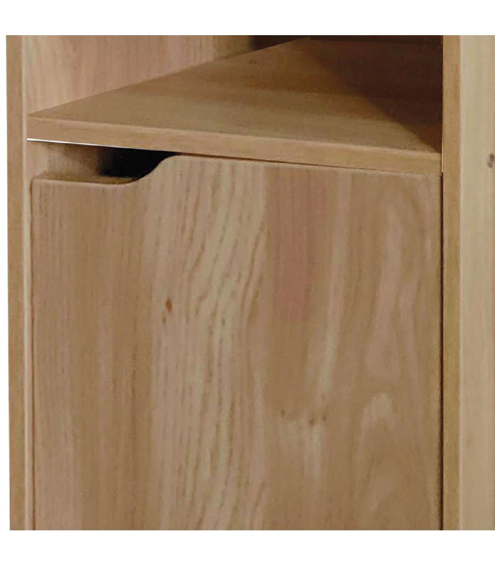 Wadiga Table De Chevet Bois 1 Placard + 1 étagère 30x29x60cm