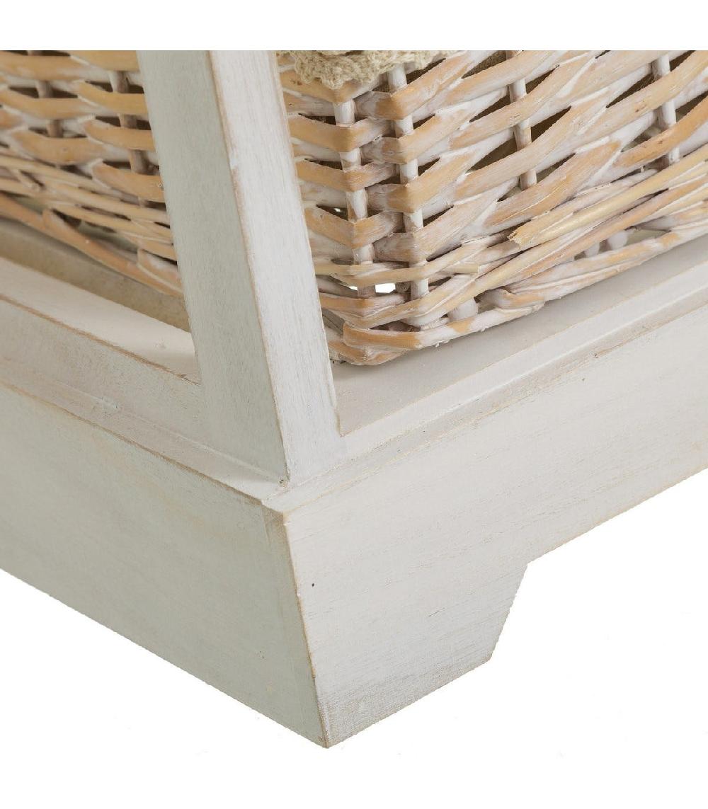 Wadiga Table De Chevet Bois 1 Tiroir + 3 Paniers - 40x29x73cm