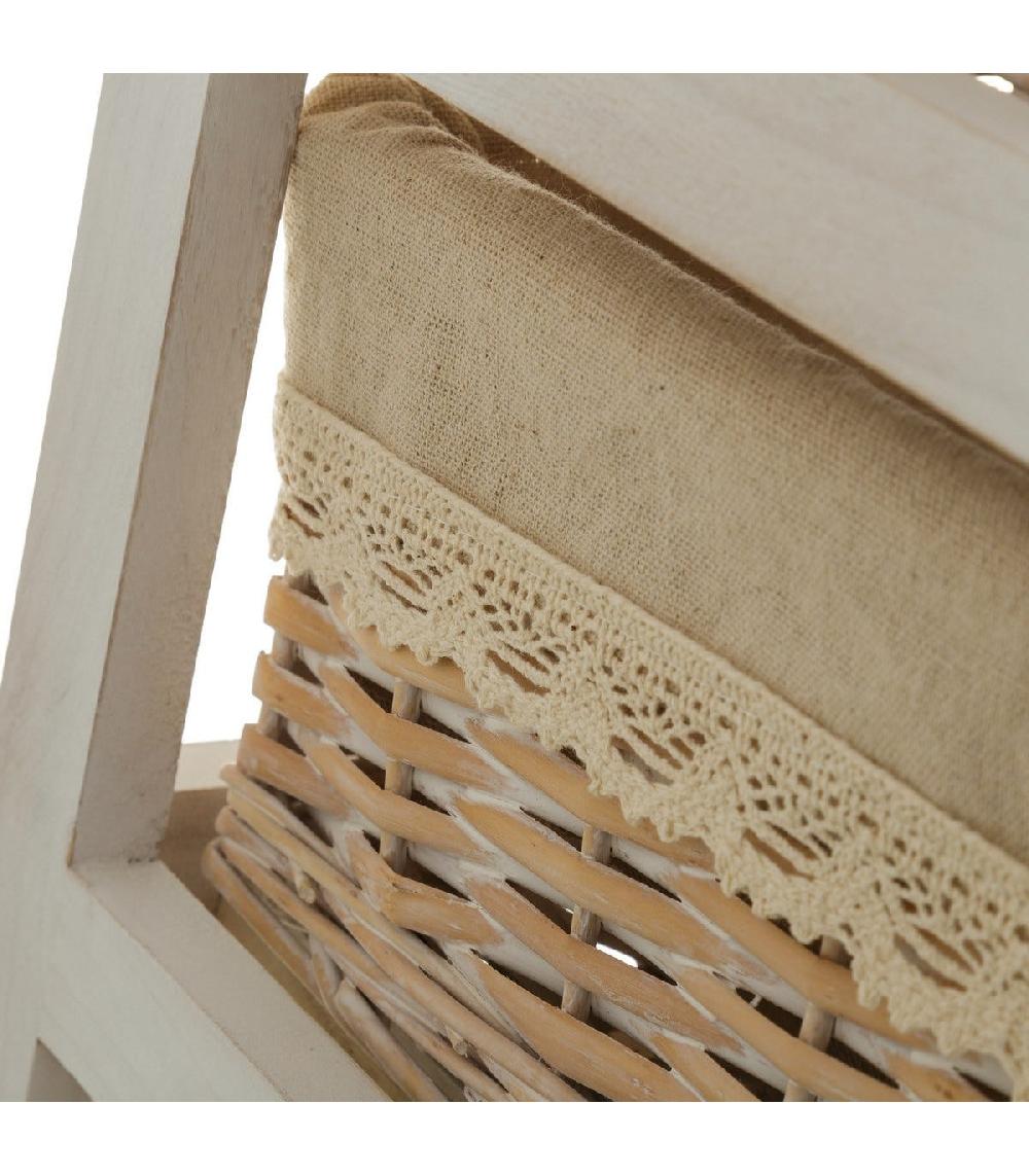 Wadiga Table De Chevet Bois 1 Tiroir + 3 Paniers - 40x29x73cm