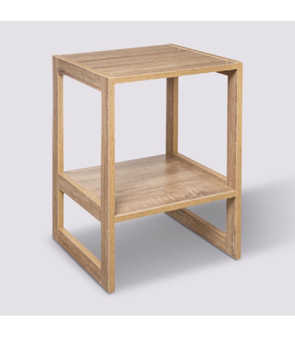 Wadiga Table De Chevet Bois 2 Plateaux - 34.5x33.5x51cm