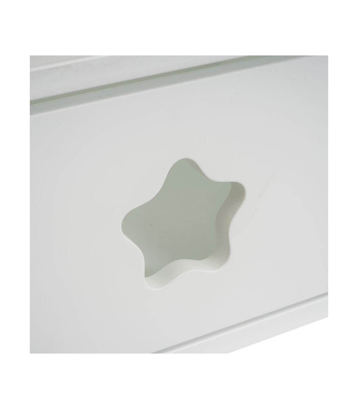 Wadiga Table De Chevet Bois Enfant Blanc étoile - 40x30x50cm