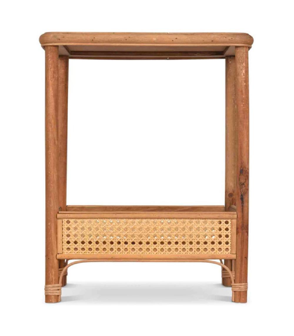 Wadiga Table De Chevet Bois Et Rotin 41x30.5x50.5cm