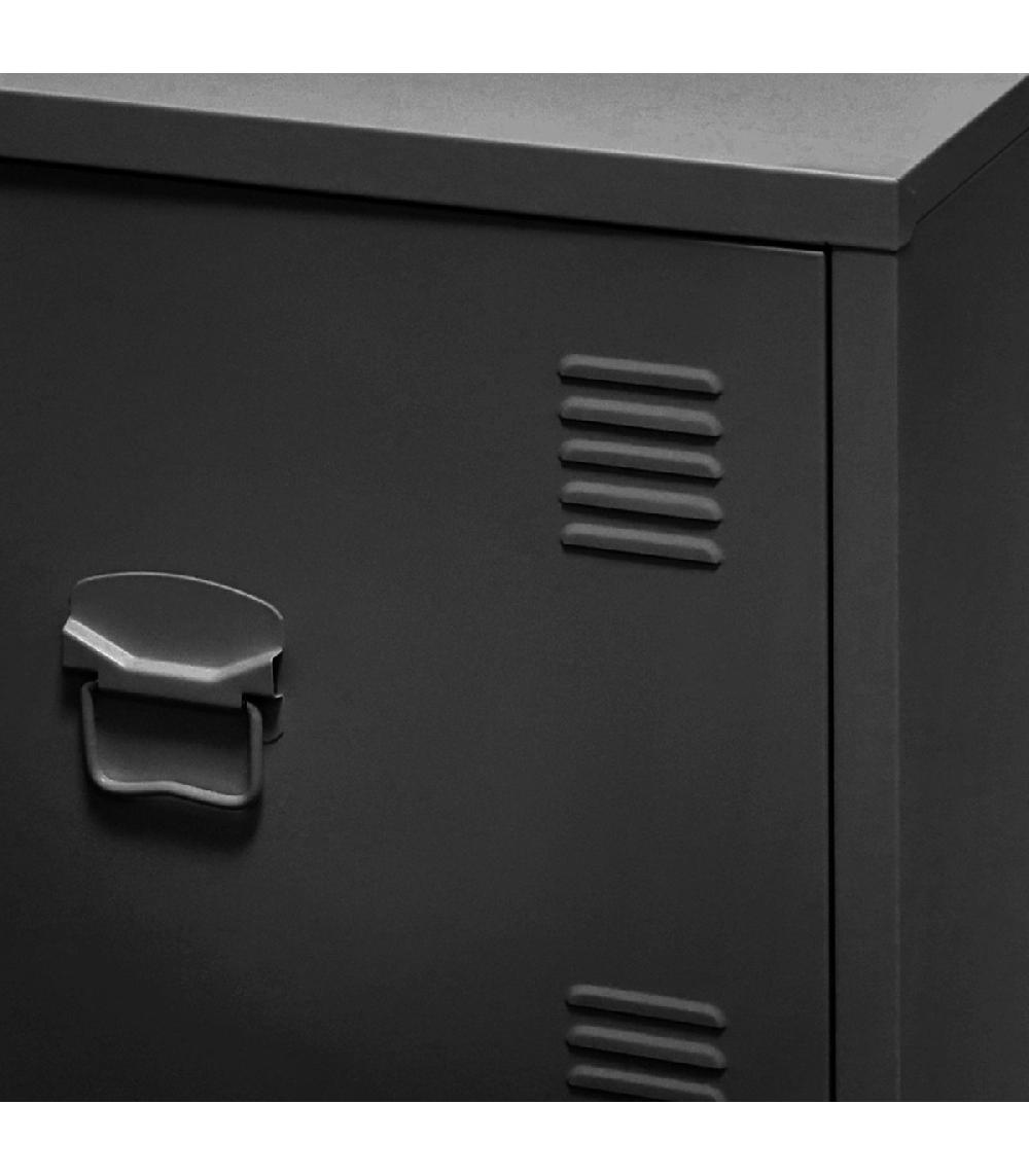 Wadiga Table De Chevet Casier En Métal Noir 1 Porte 40x30x57cm