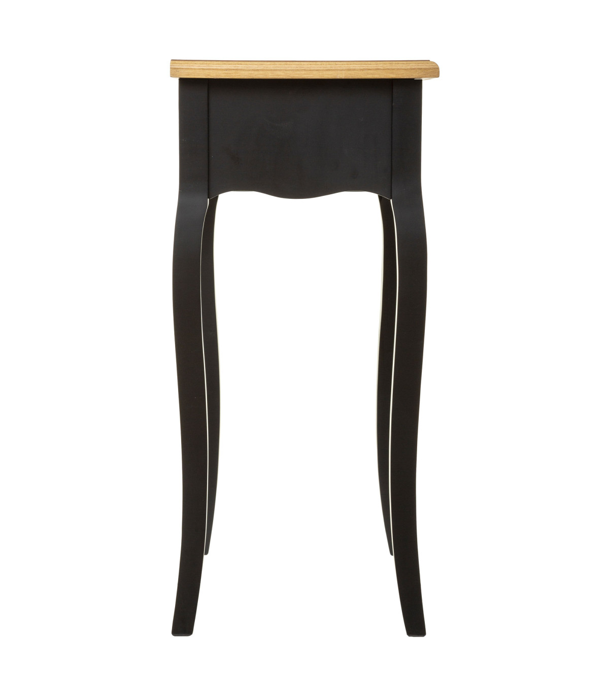 Wadiga Table De Chevet Classique Noir Et Bois 1 Tiroir 47x30x65.5cm