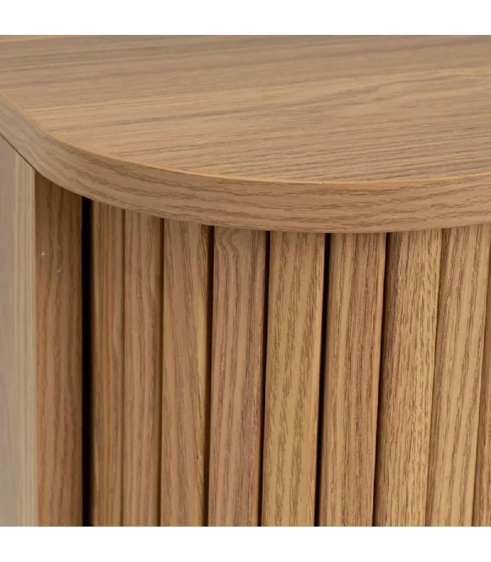 Wadiga Table De Chevet Effet Bois Portes Coulissantes 40x40x53cm