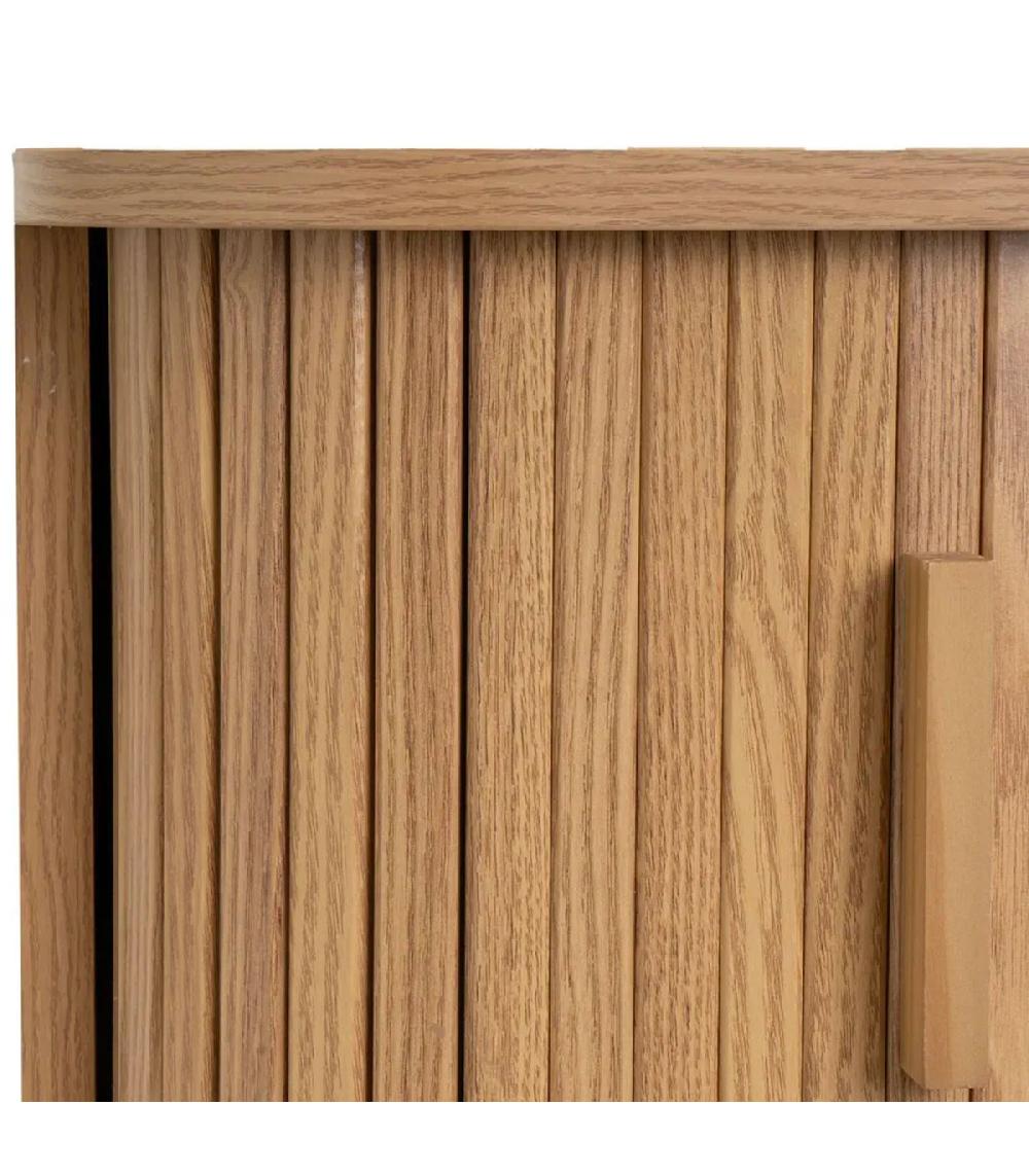 Wadiga Table De Chevet Effet Bois Portes Coulissantes 40x40x53cm