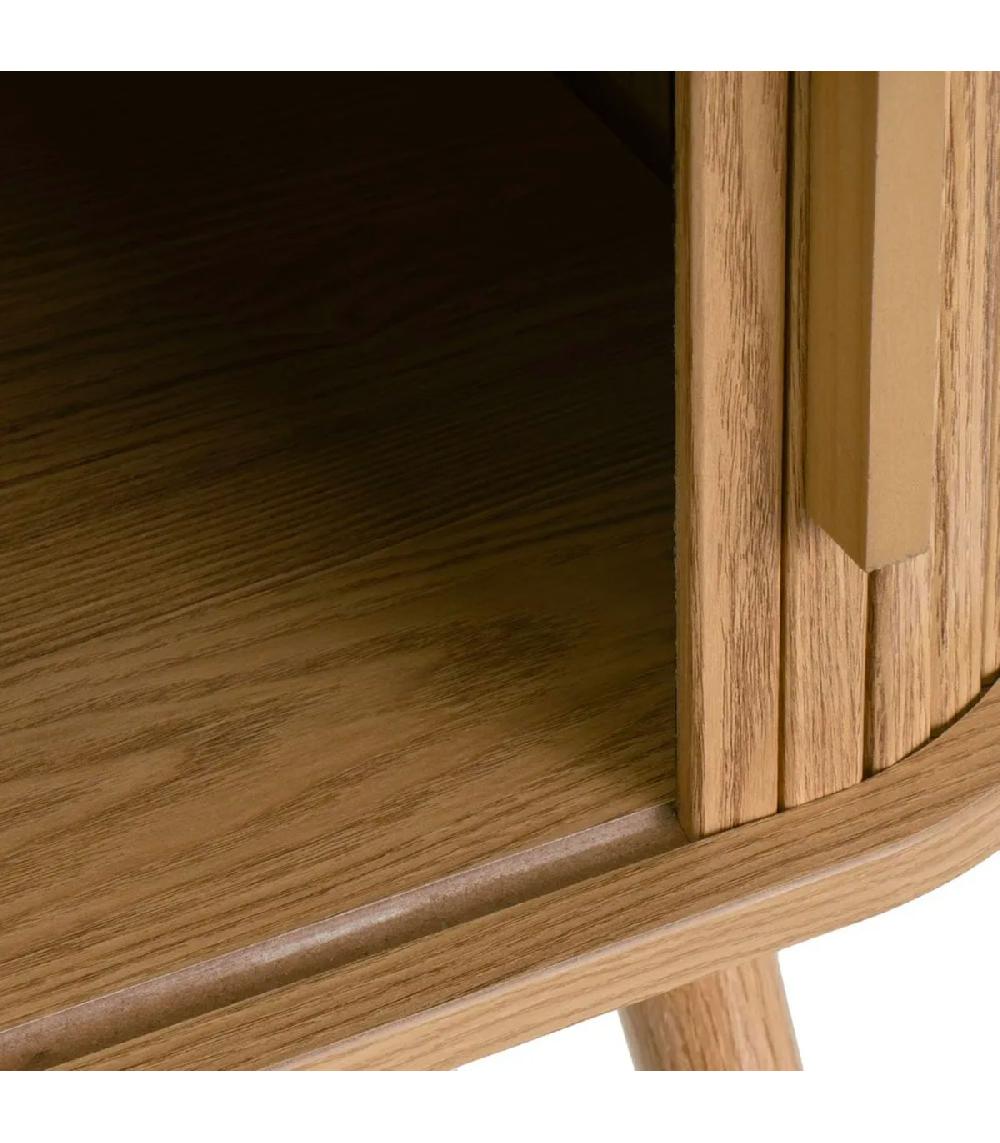 Wadiga Table De Chevet Effet Bois Portes Coulissantes 40x40x53cm