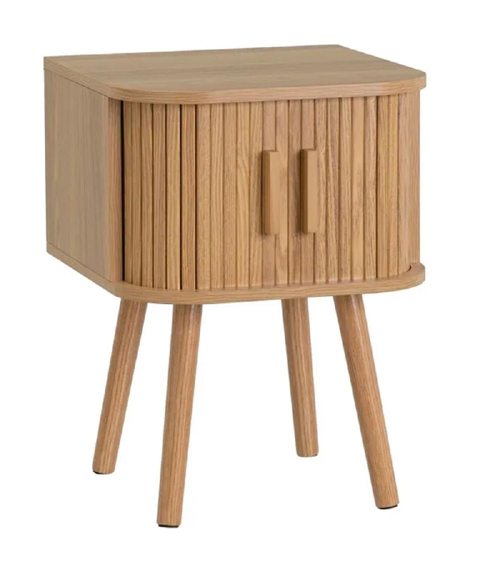 wadiga Table de chevet effet bois portes coulissantes 40x40x53cm