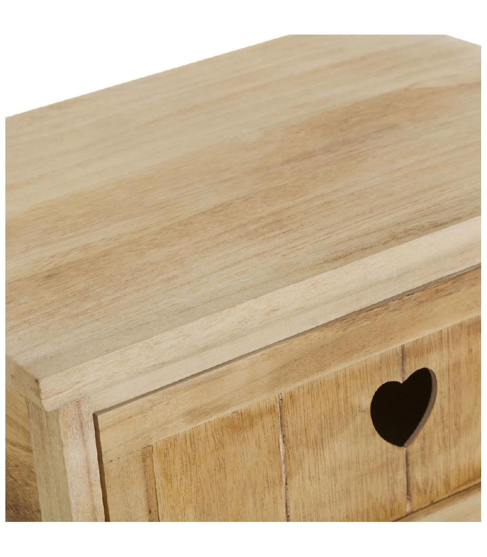 Wadiga Table De Chevet En Bois 1 Tiroir + 2 Paniers Country