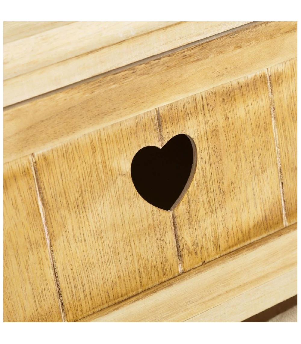 Wadiga Table De Chevet En Bois 1 Tiroir + 2 Paniers Country