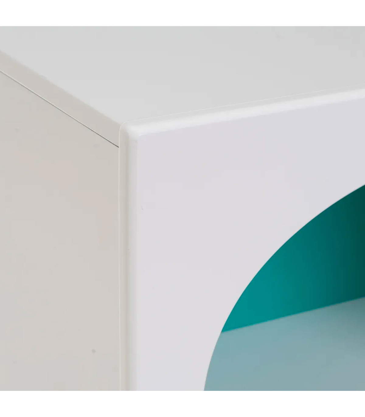 Wadiga Table De Chevet En Bois Blanc Et Bleu 40x32x70cm