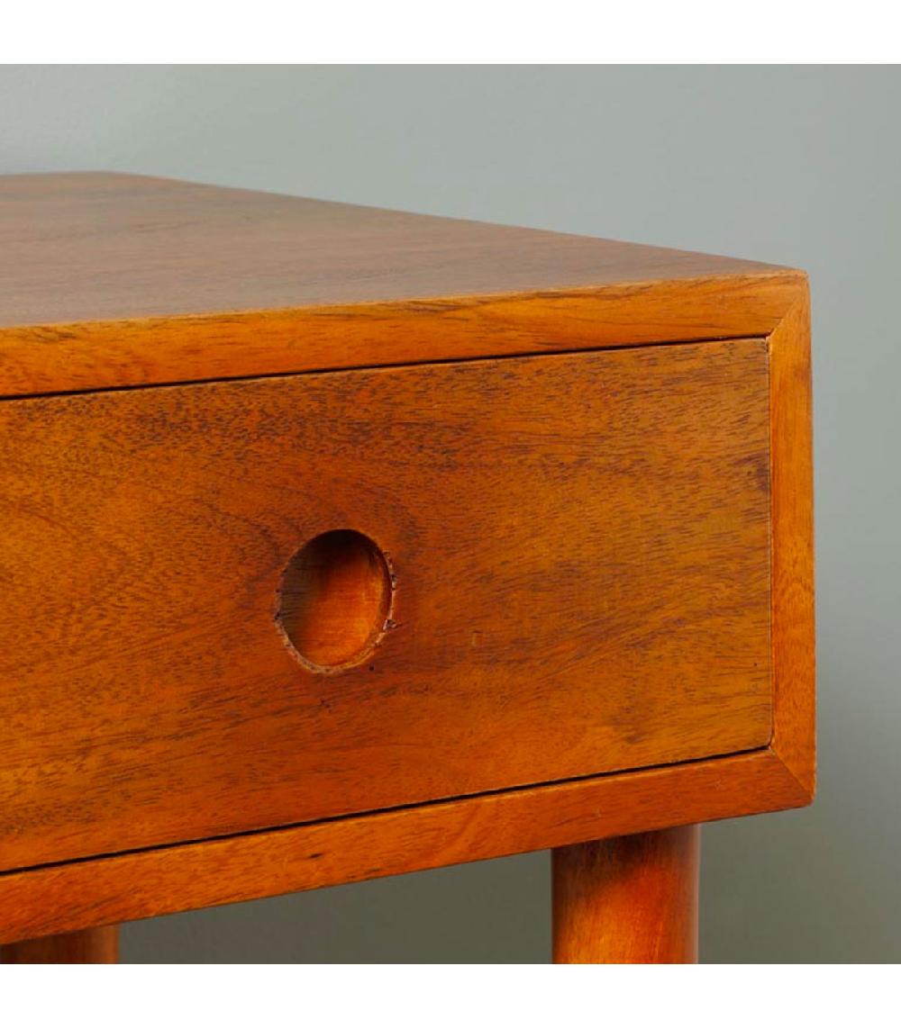 Wadiga Table De Chevet En Bois De Manguier 1 Tiroir 31x35x58cm