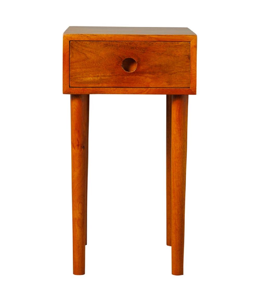 wadiga Table de chevet en bois de manguier 1 tiroir 31x35x58cm