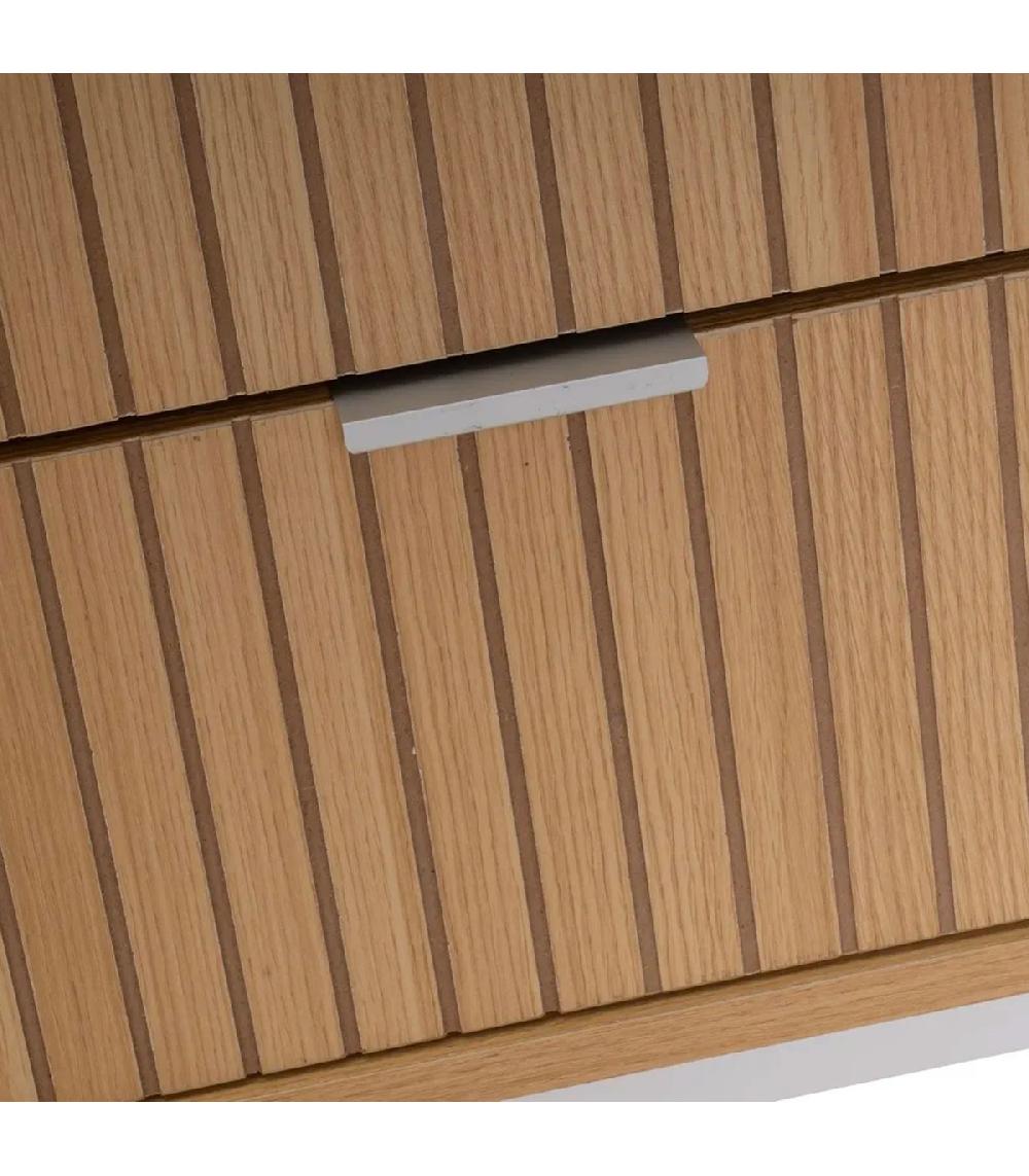 Wadiga Table De Chevet En Bois Et Métal Blanc 2 Tiroirs 40x40x52cm