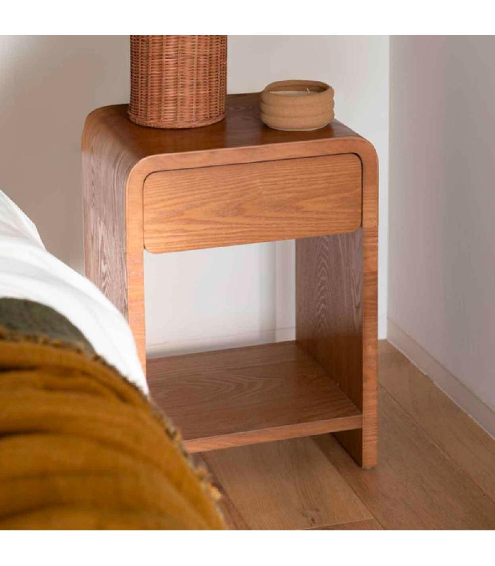 Wadiga Table De Chevet En Frêne 1 Tiroir 40x34x56cm
