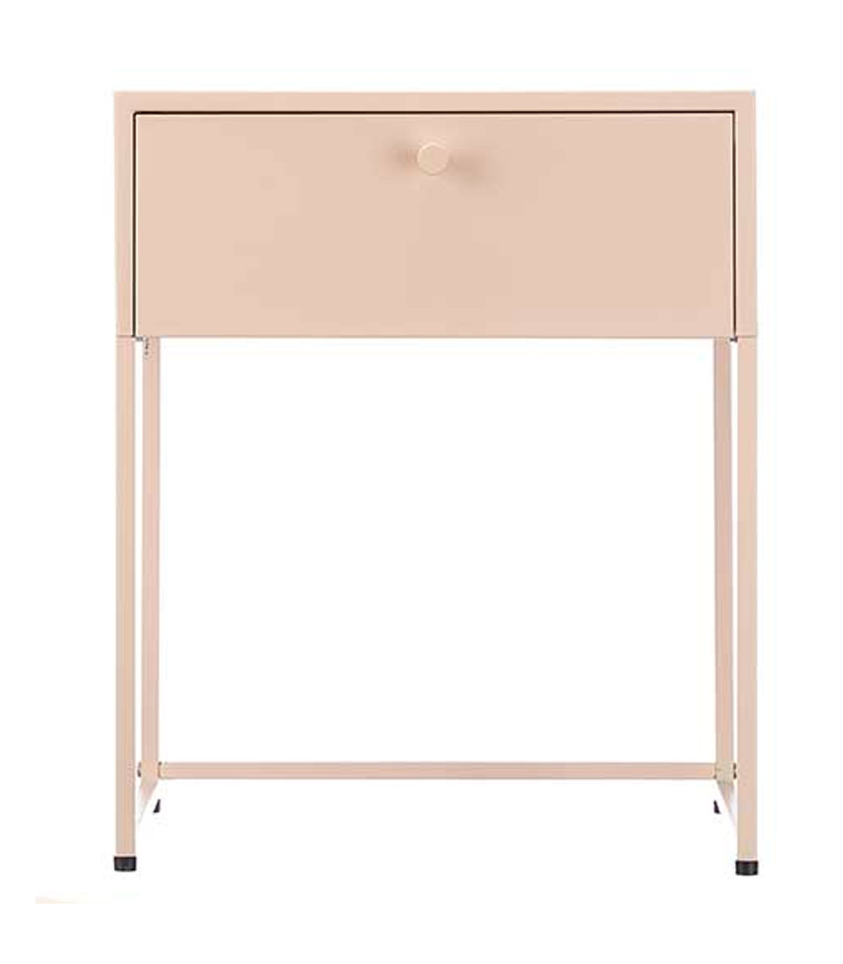 Wadiga Table De Chevet En Métal Beige 1 Tiroir 35x42x50cm