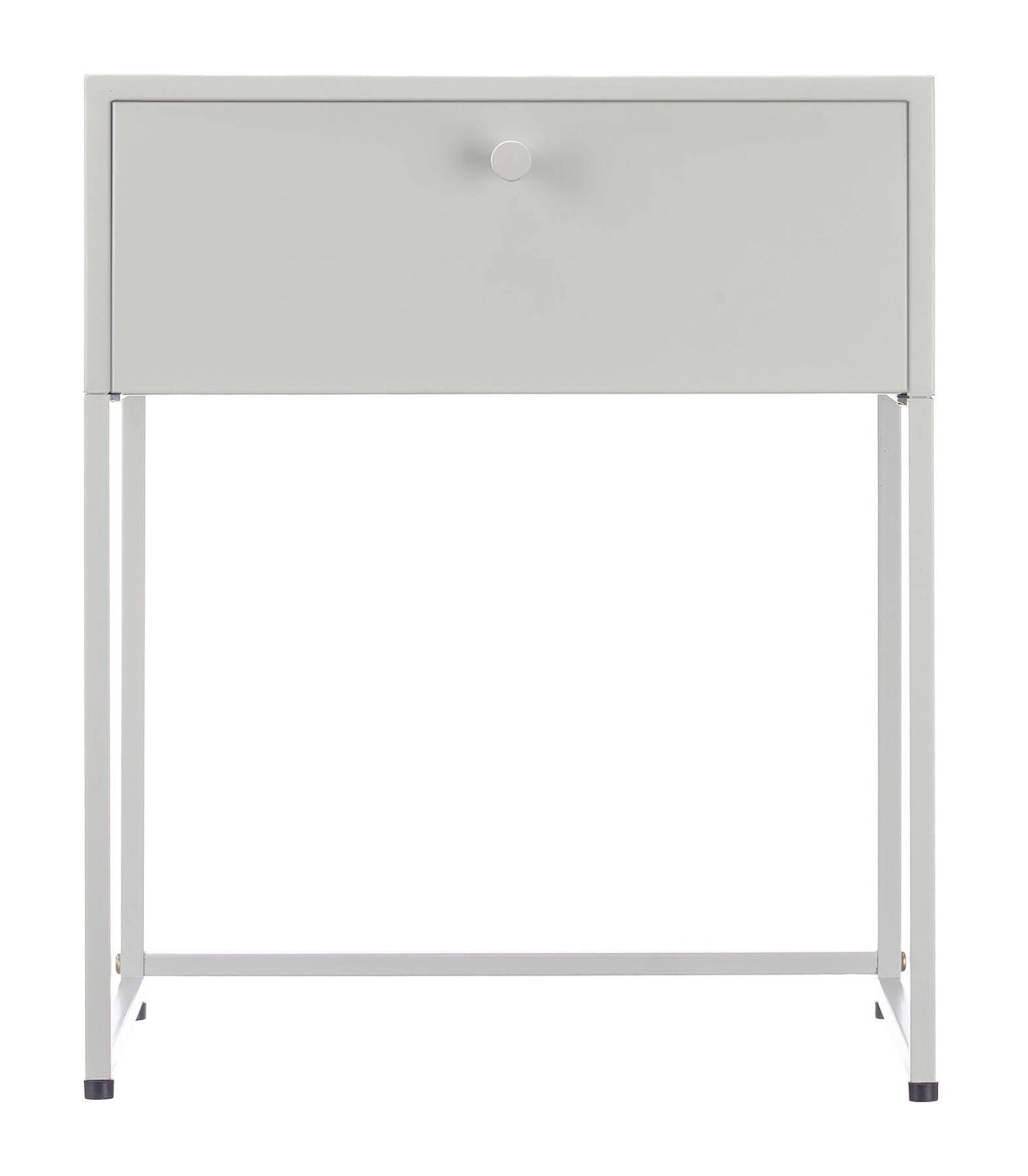 Wadiga Table De Chevet En Métal Gris Clair 1 Tiroir 35x42x50cm