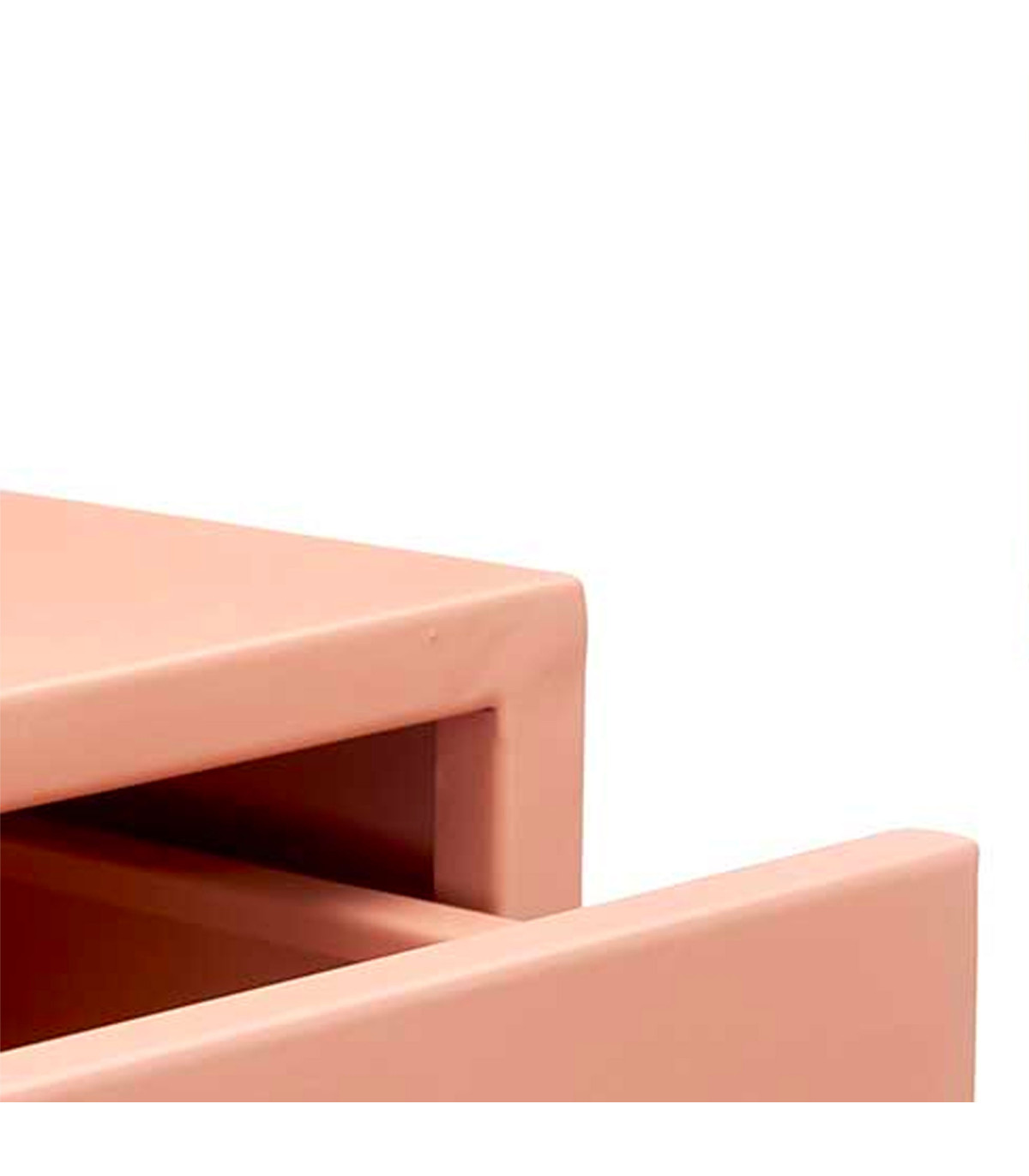 Wadiga Table De Chevet En Métal Rose Brique 1 Tiroir 35x42x50cm