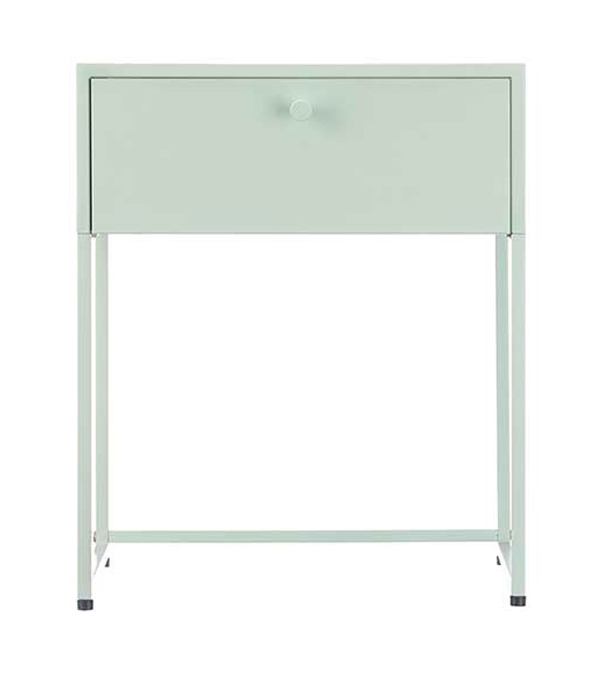 Wadiga Table De Chevet En Métal Vert Menthe 1 Tiroir 35x42x50cm